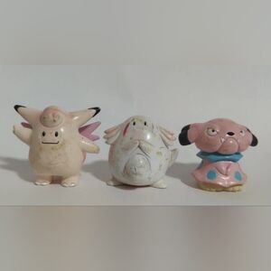 VINTAGE POKEMON FIGURES TOMY Snubbull, Clefable, Chansey